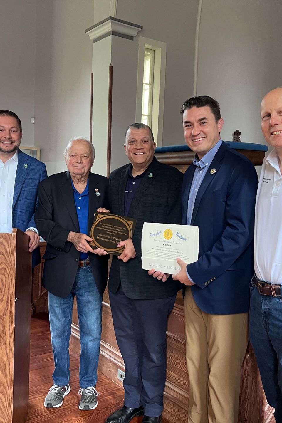 Andrew tatarenko  councilman john mania  mayor joe nicastro  assemblyman mike inganamort and commissioner john krickus 