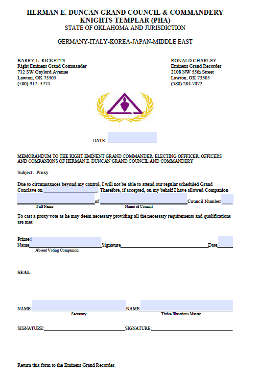 Council proxy form 2025