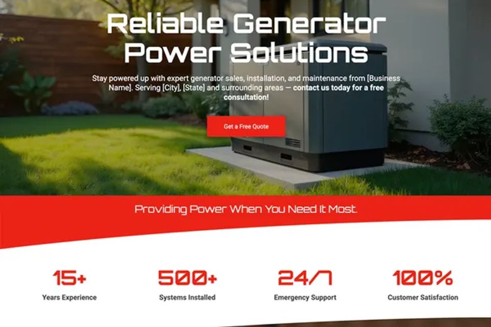 Generators website design theme original