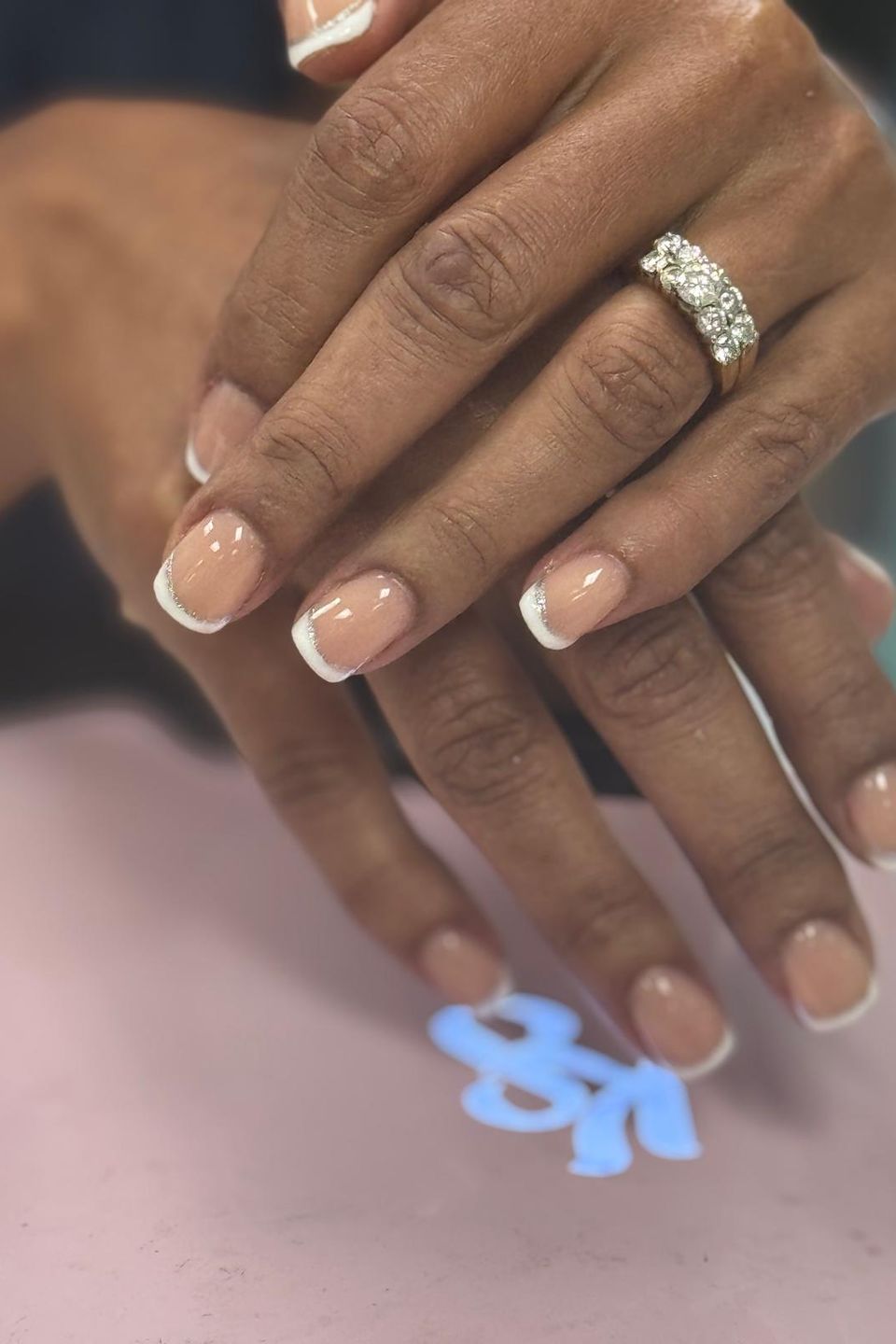 woman hands with manicure done
