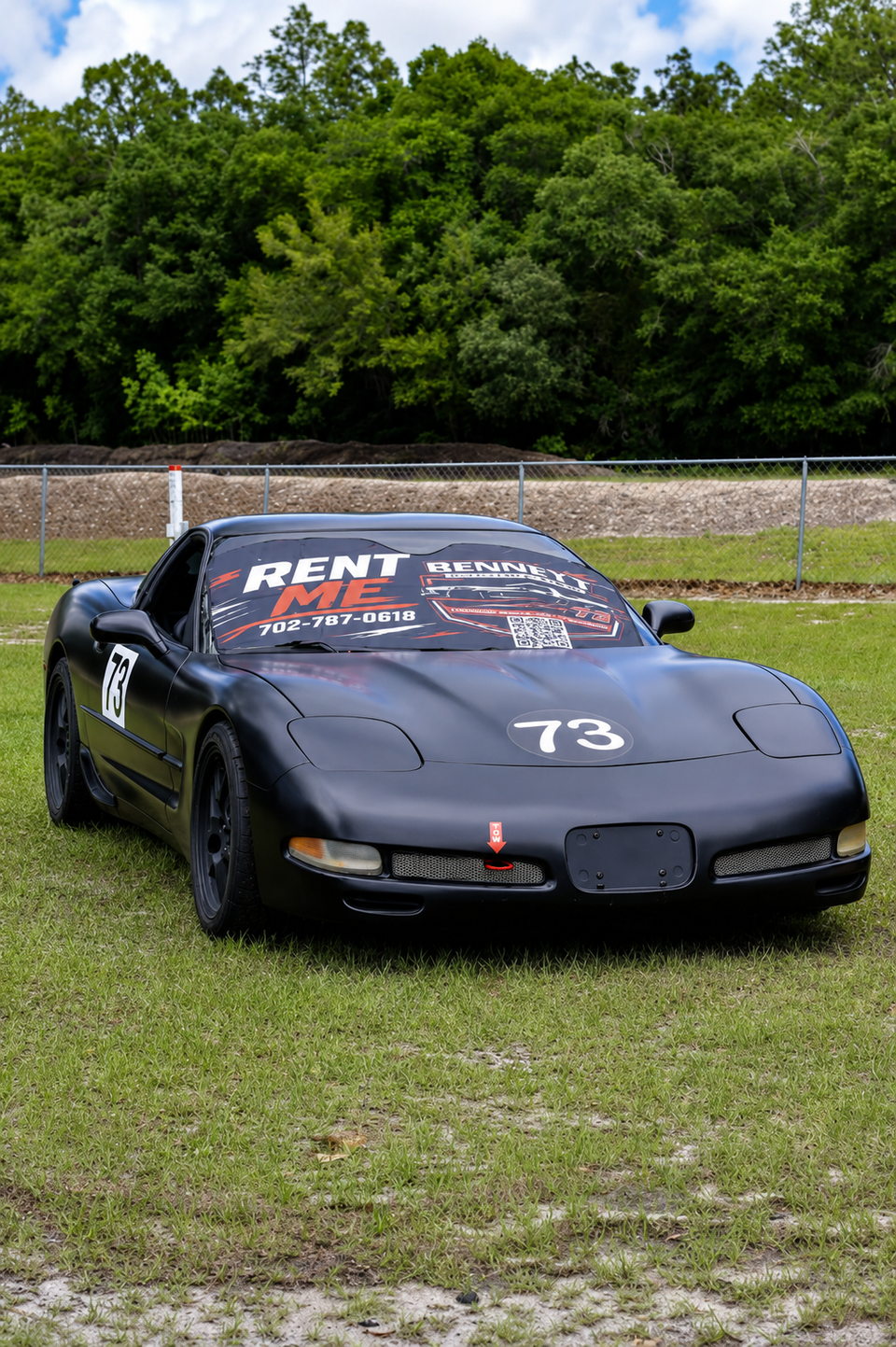 Black 2004 Corvette C5 Z06 track day rental car Black Betty from Bennett Motorsports in Carolina Beach NC