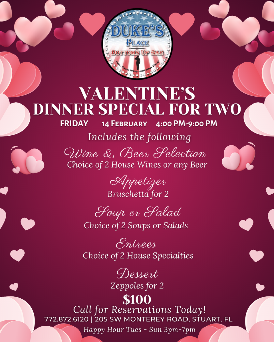 Duke's valentine's menu updated