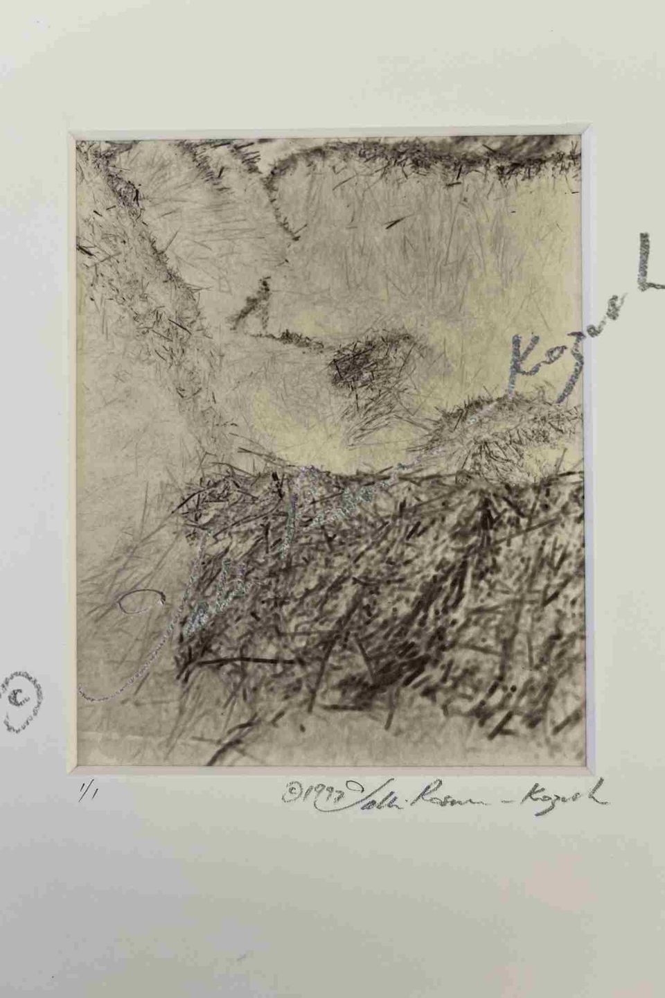 Straw drawing with light platinum print