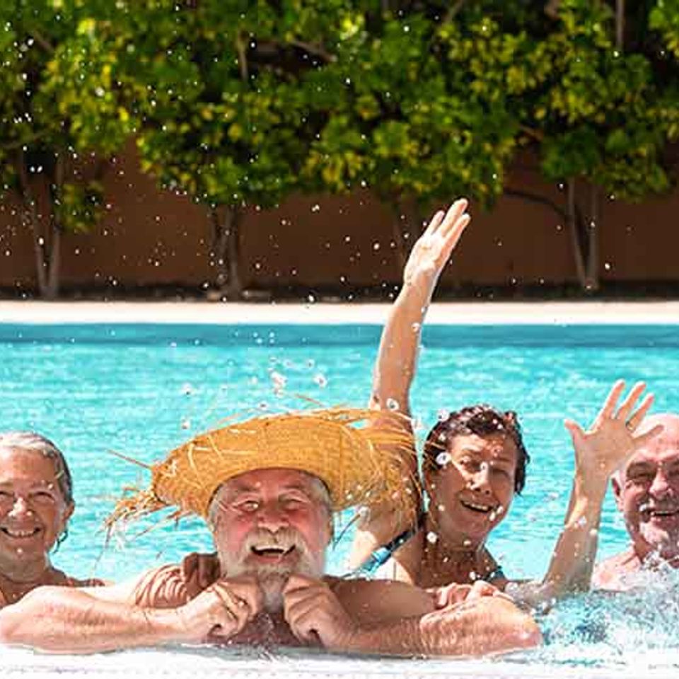 Older couples pool