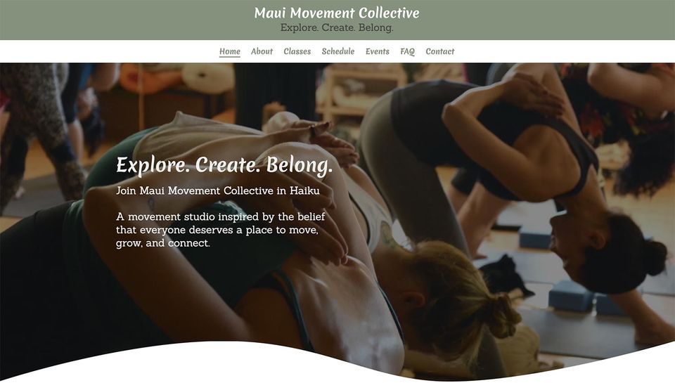Maui fitness studio website designer
