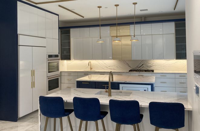 Luxury kitchen island design featuring high-end cabinetry and functional storage.