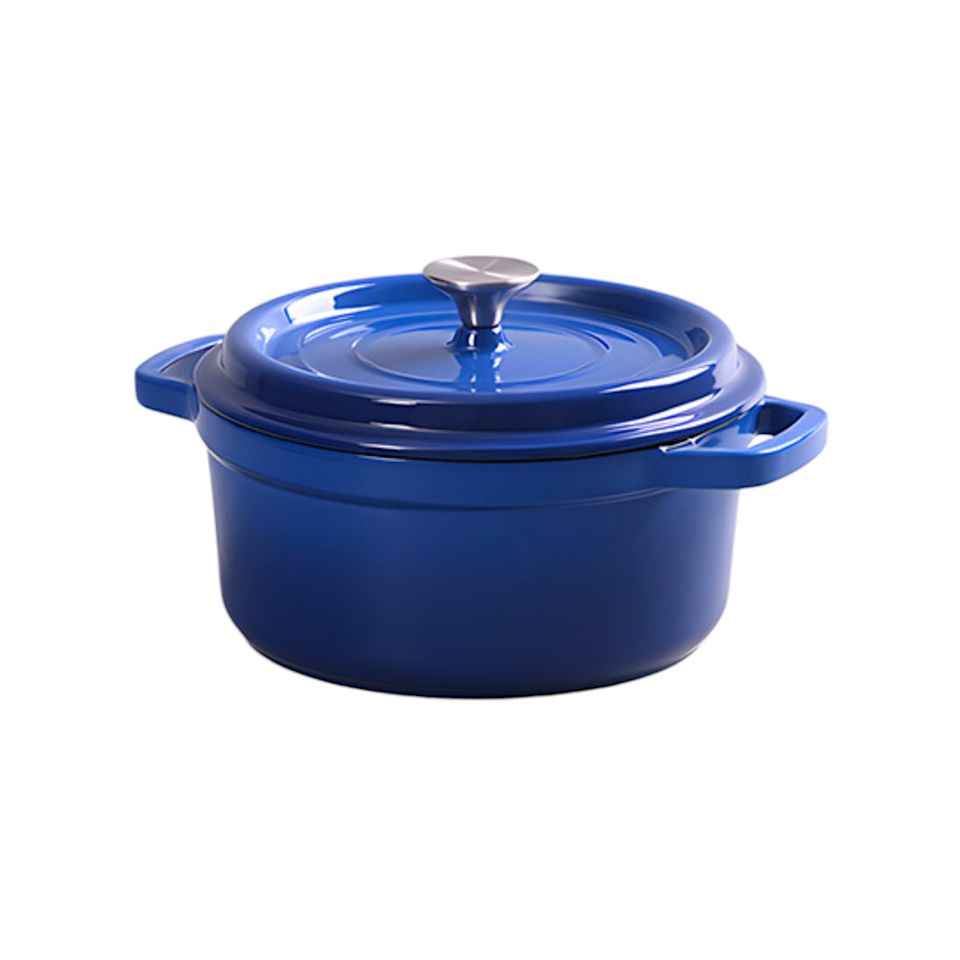 Blue dutch oven product listing photo photoroom