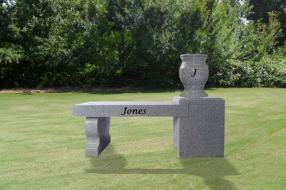 granite stone memorial bench