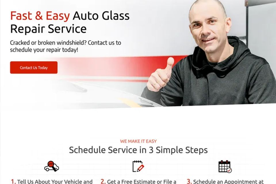 Auto glass repair website design original