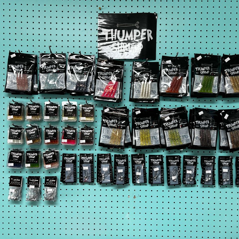  Fishing tackle and accessories displayed inside the shop