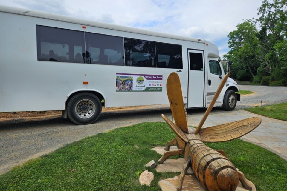 Luxury bus used for vineyard bus tours