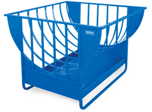 Basket feeder for sheep with feed pan