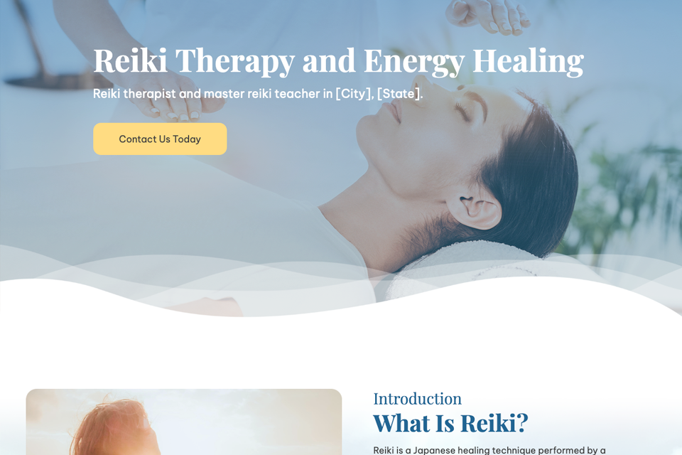 Reiki therapy website design theme 960x960