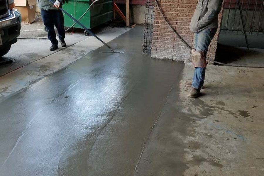 Concrete work for foundation and driveway