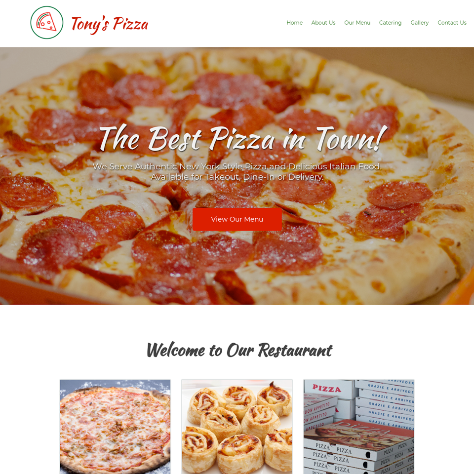 Pizzeria website design theme