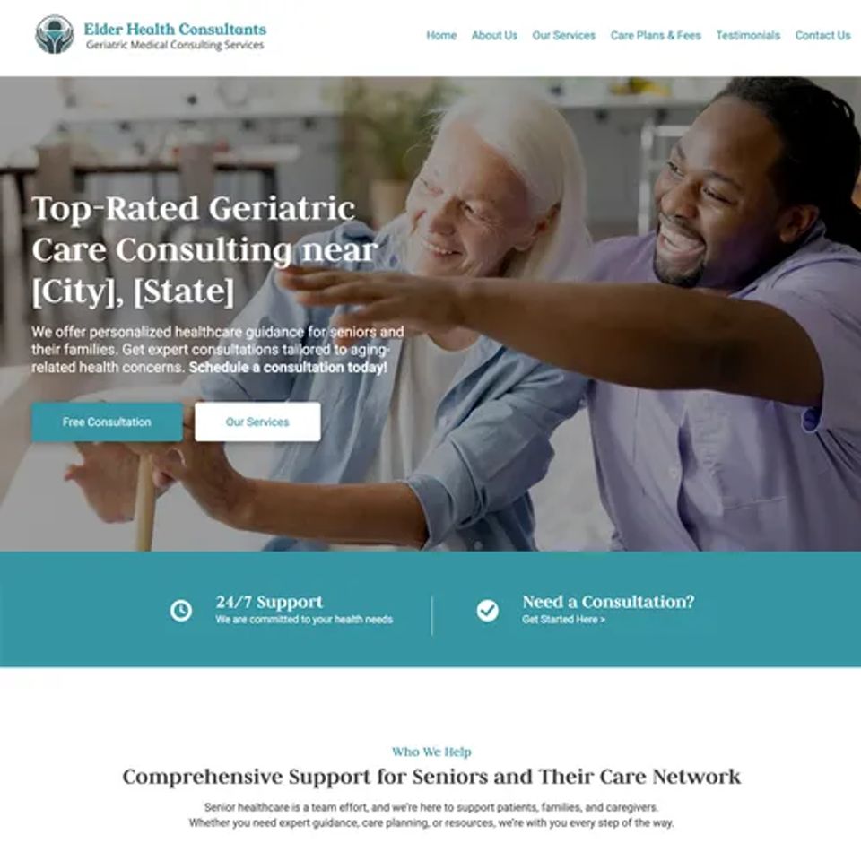 Awf geriatric care consulting website design theme original