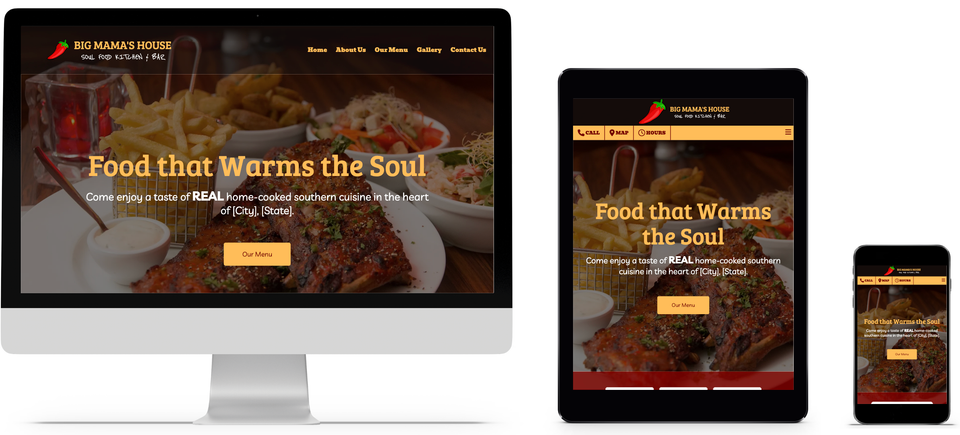 Soul food restaurant website design