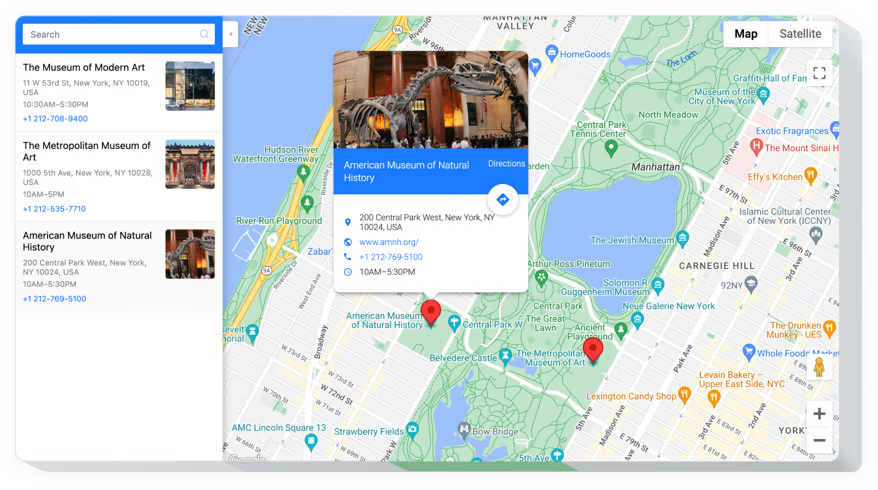 Google maps webspace launcher