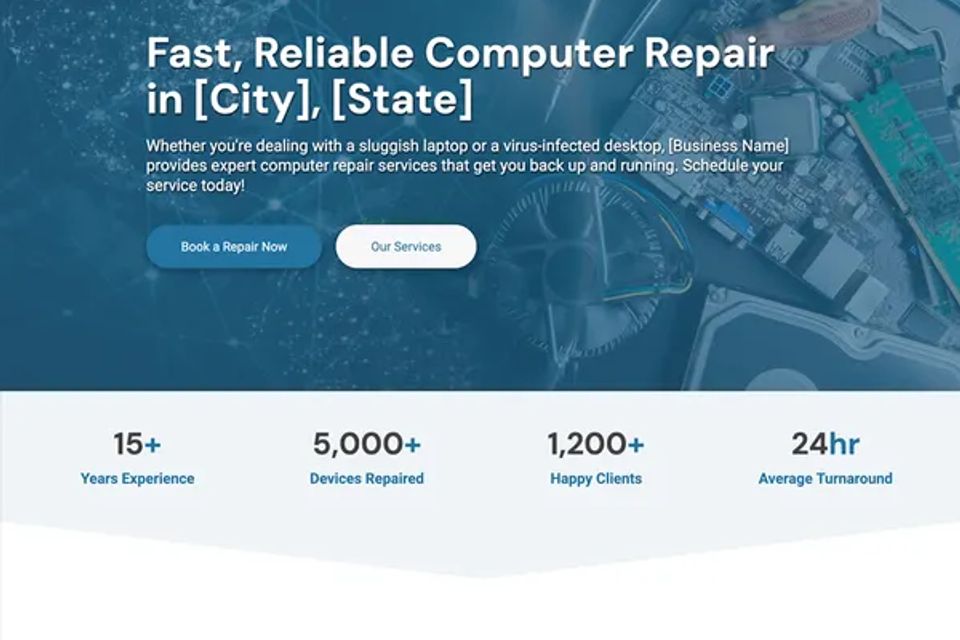 Computer repair website design theme original