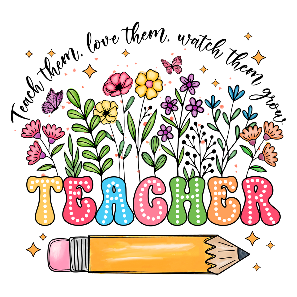 School   teacher floral teacher with pencil