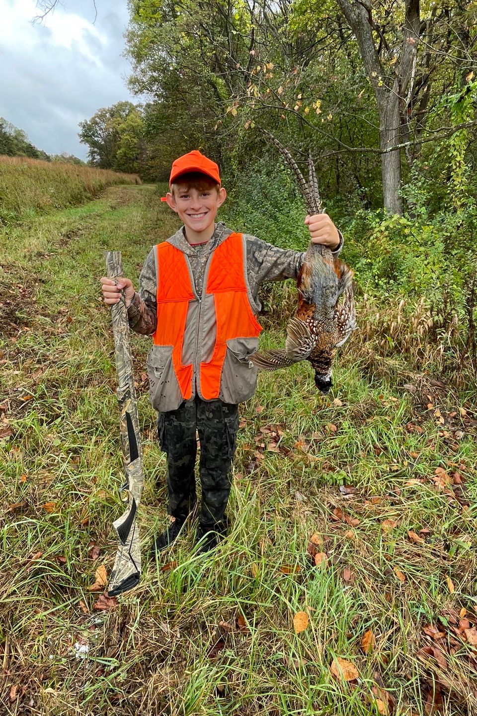 11 year-old Logan Petrosky of Manheim shot his first pheasant