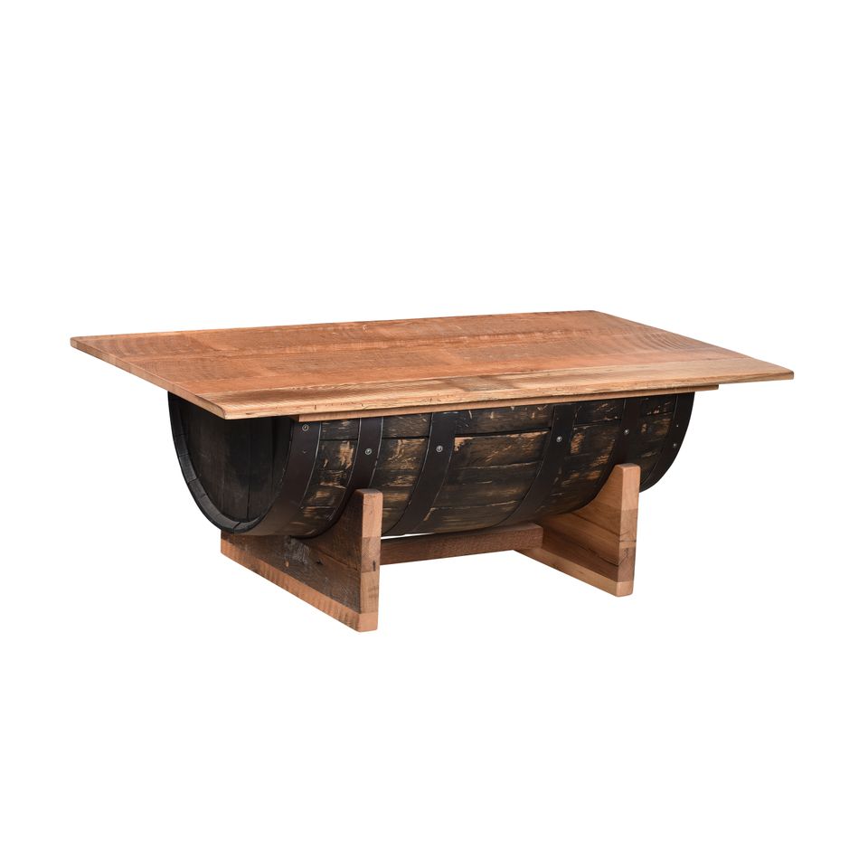 Ubw half barrel coffee table with lift top