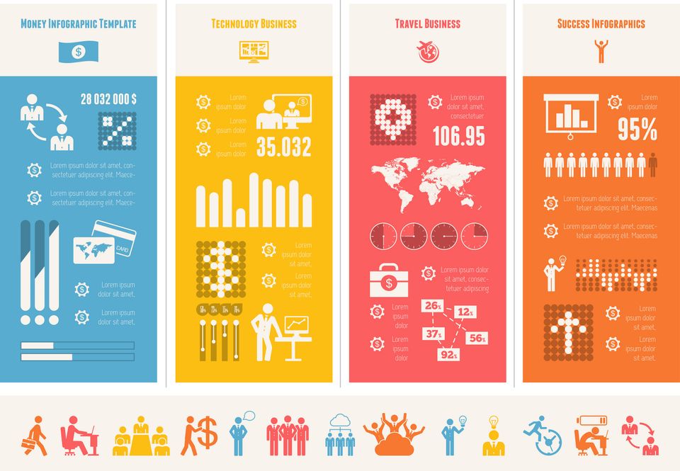 Flat business infographic elements plus icon set vector sbi 309549683