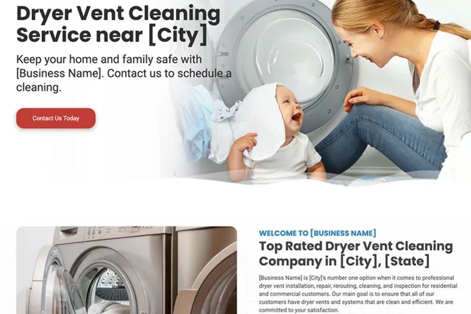 Dryer vent cleaning service website design theme original