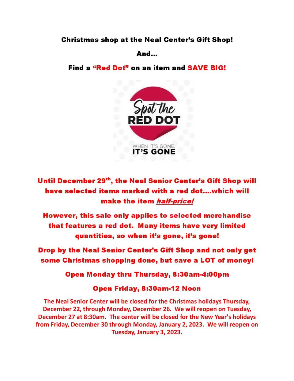 Poster red dot sale in gift shop page 001
