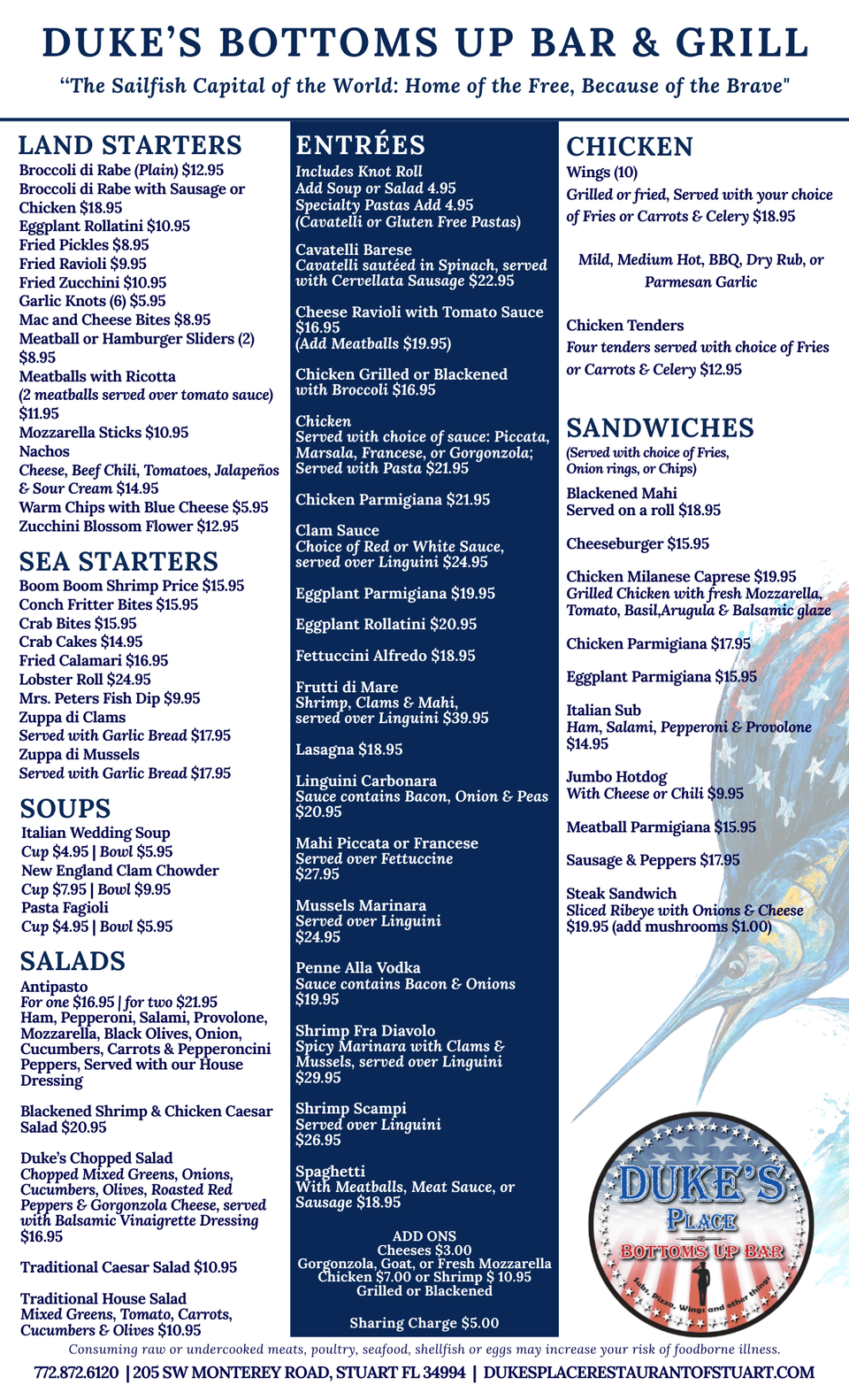 Duke's menu 9 3 25