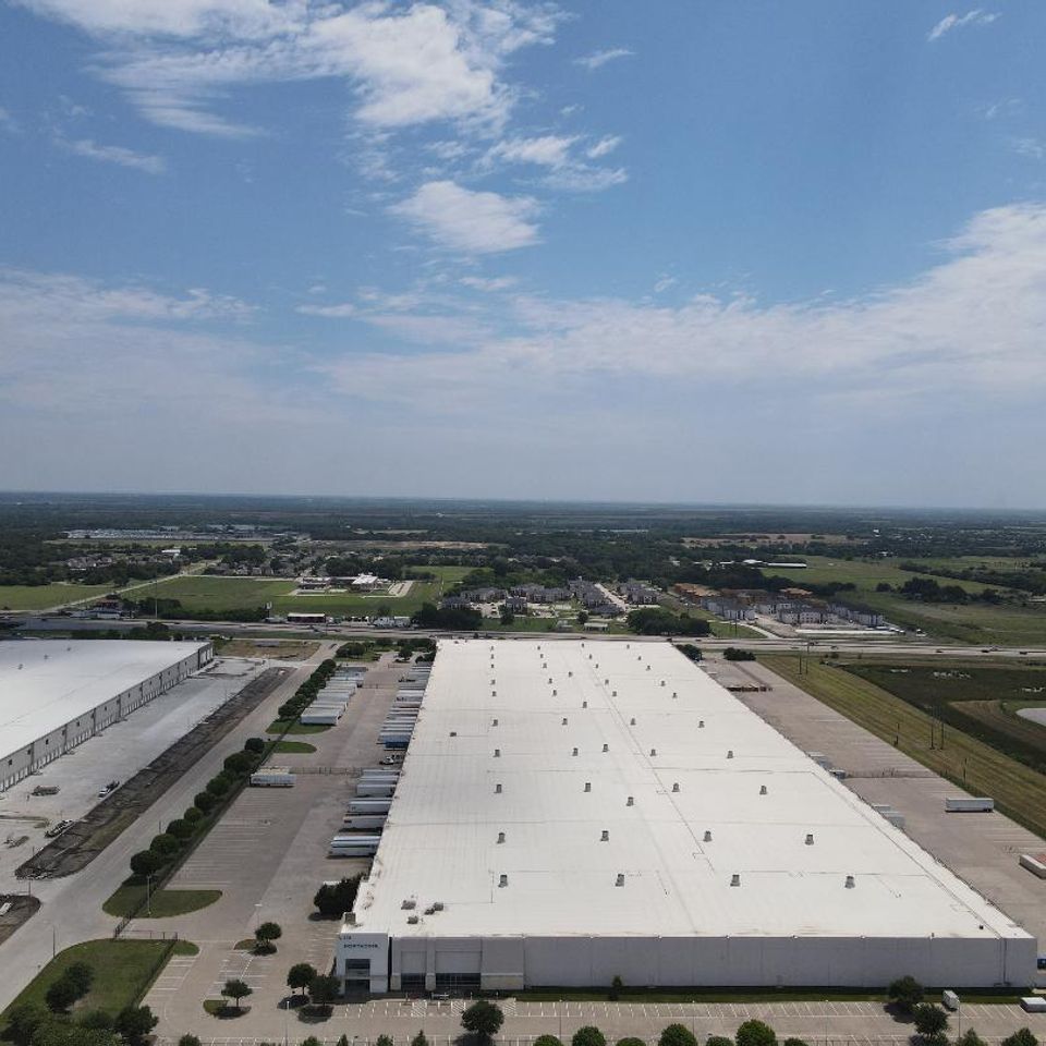 Drone photo of commercial building
