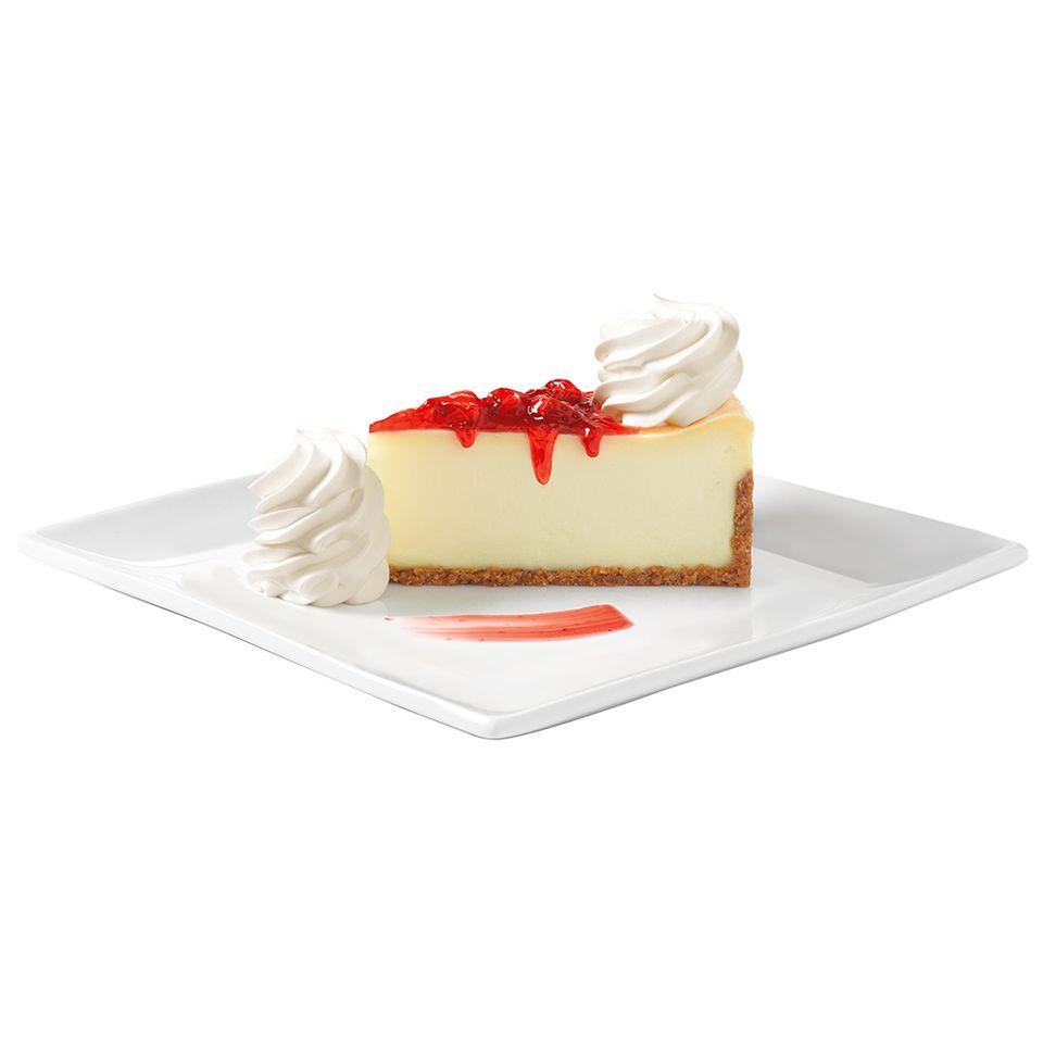 Straw topped cheesecakeslice