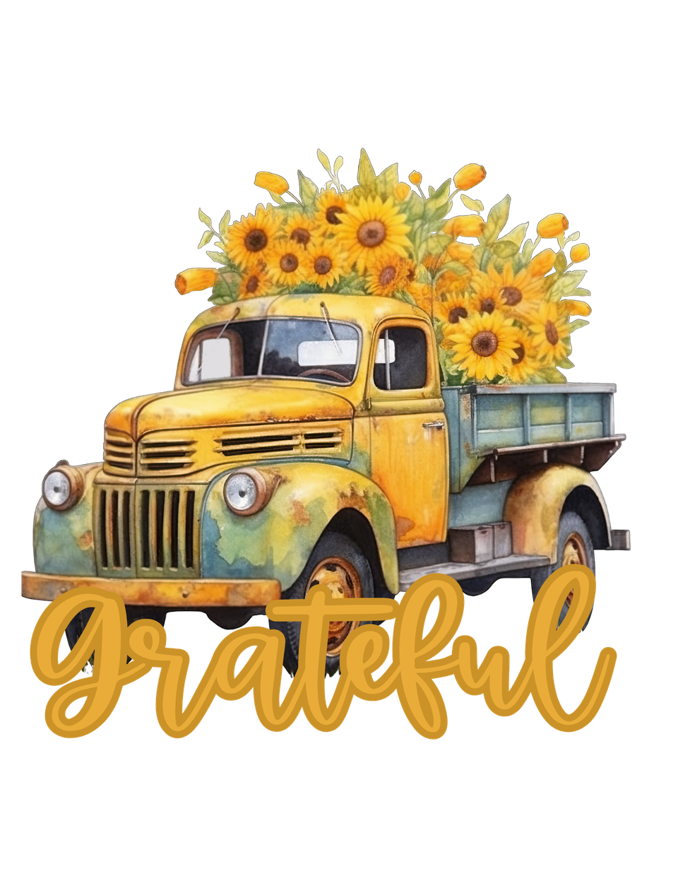 Affirmation   grateful pickup truck towel