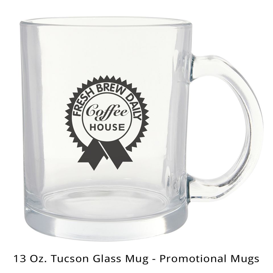 13 oz. tucson glass mug   promotional mugs