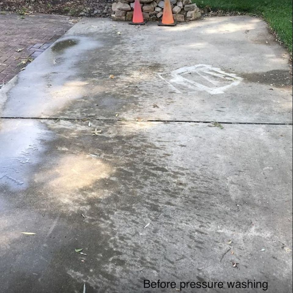Exterior pressure washing before