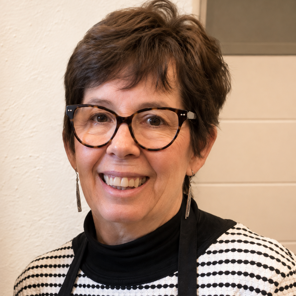 Warm smiling portrait in glasses
