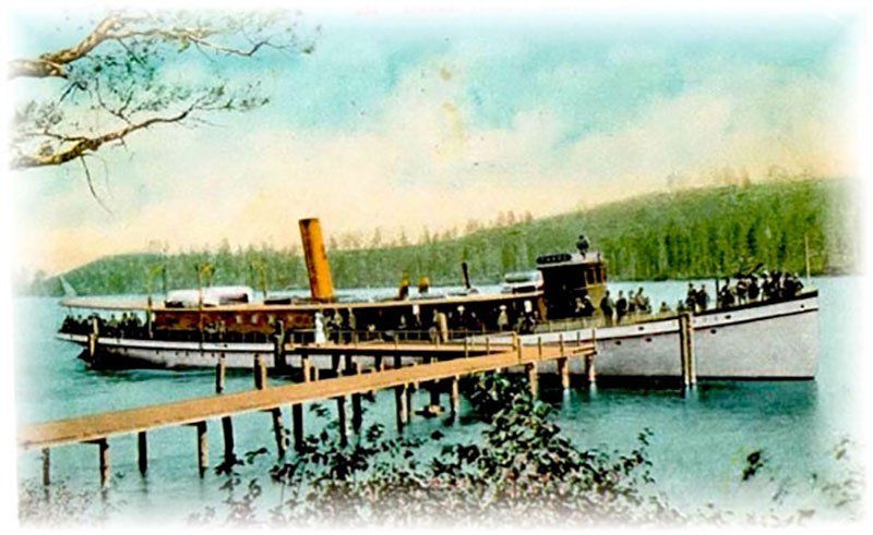 SS Tahoe old timey postcard 
