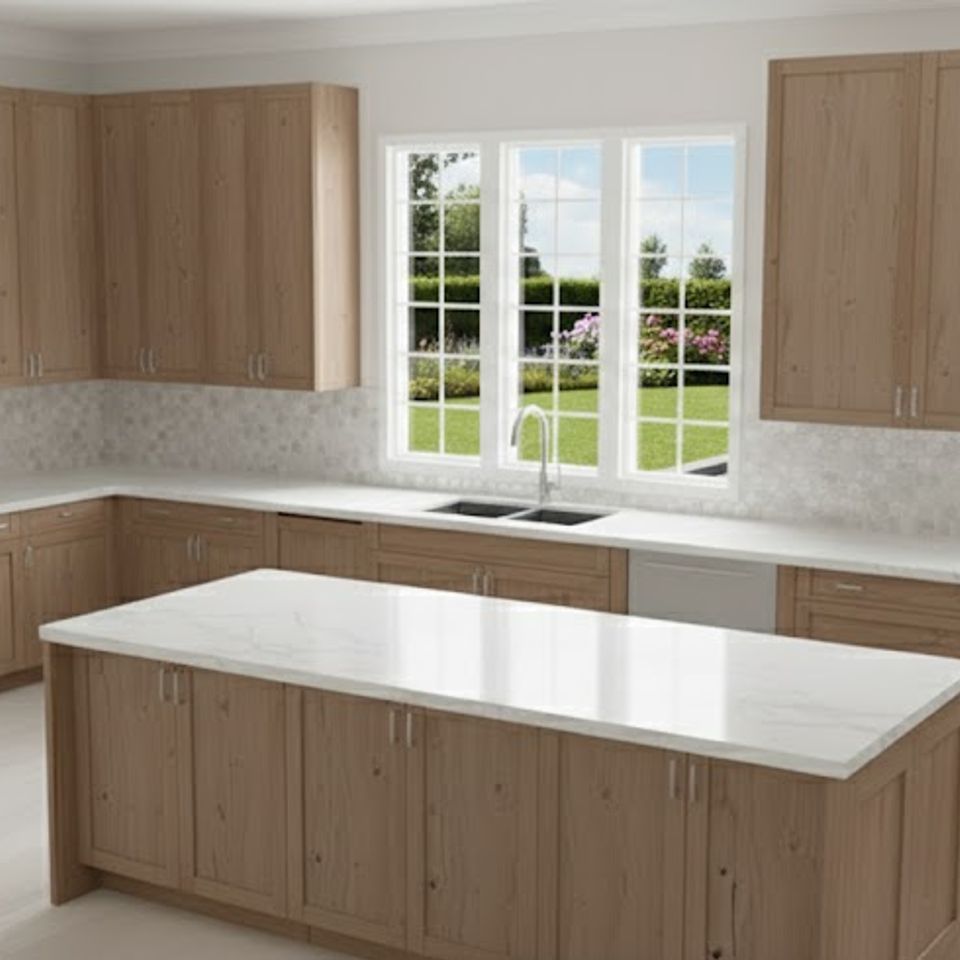 Kitchen render warm brown gray