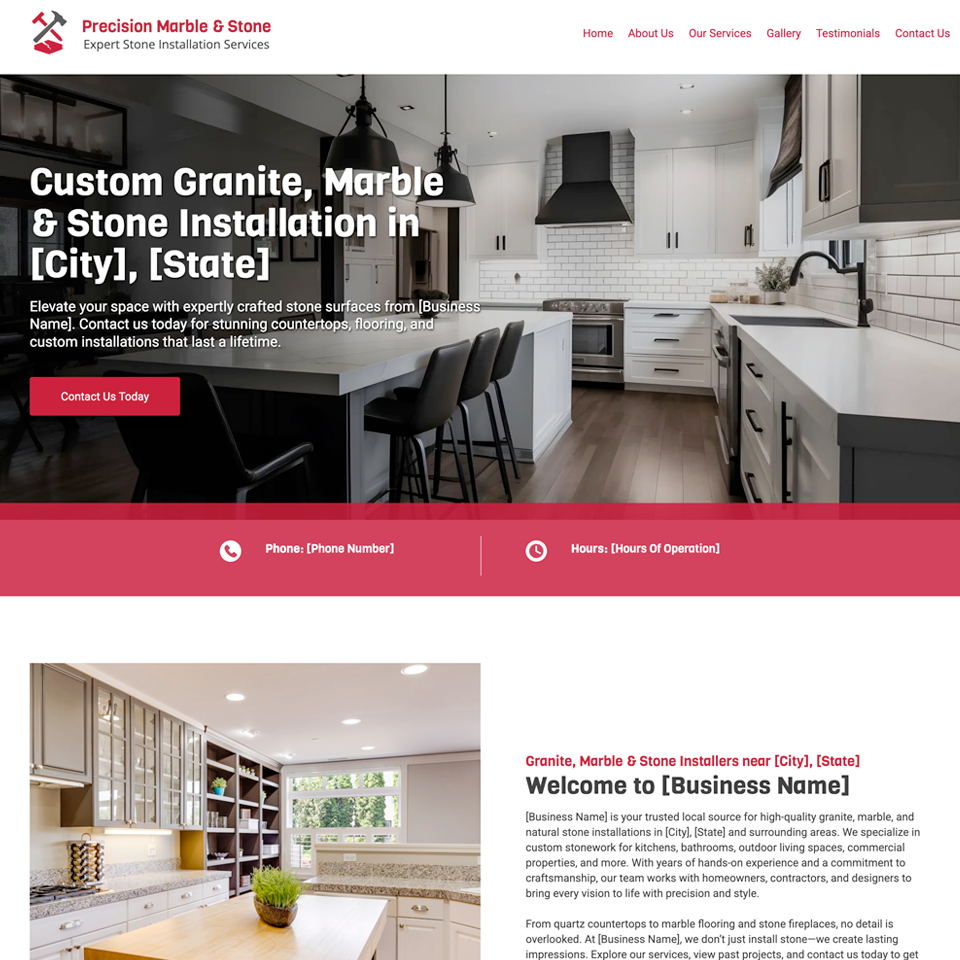Granite installer website design theme