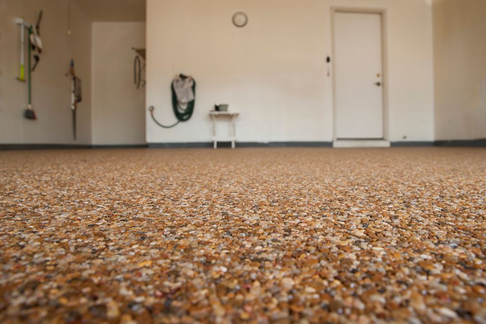 Indoor garage pebblestone