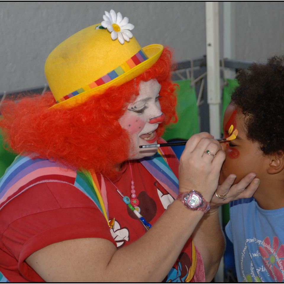 Clown face painting