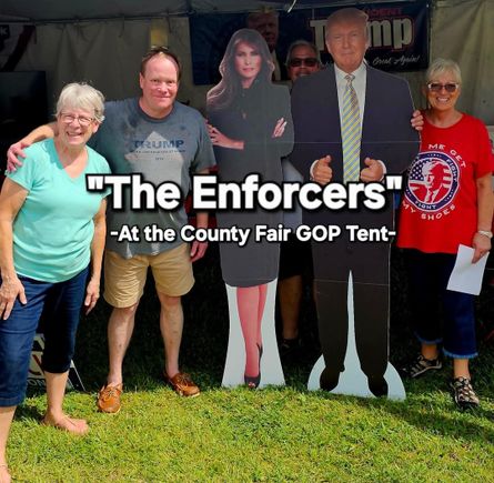 Sharon and bruce henry with caratellis and trumps