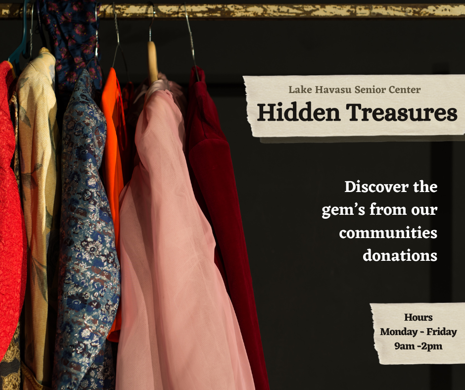 Brown decorative thrift shop facebook post copy