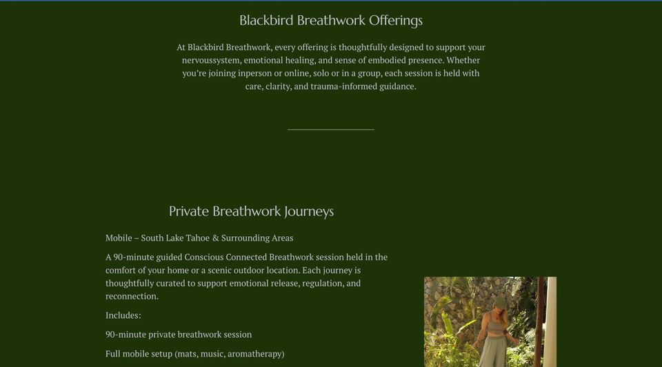 Screenshot- Blackbird Breathwork - KPCopy's work with them