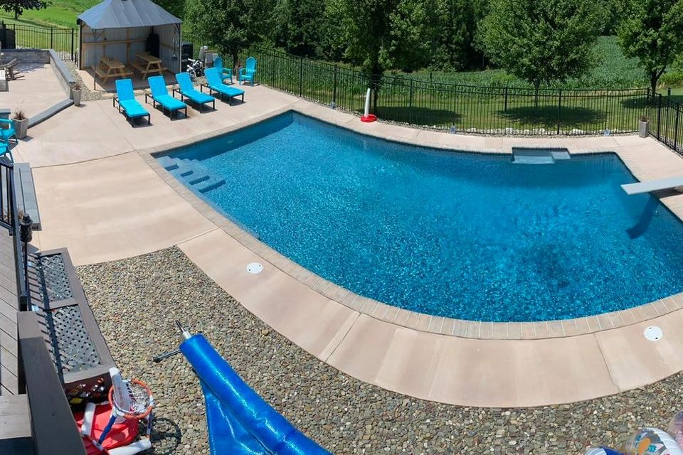 J's property maintenance pool concrete patio palmyra