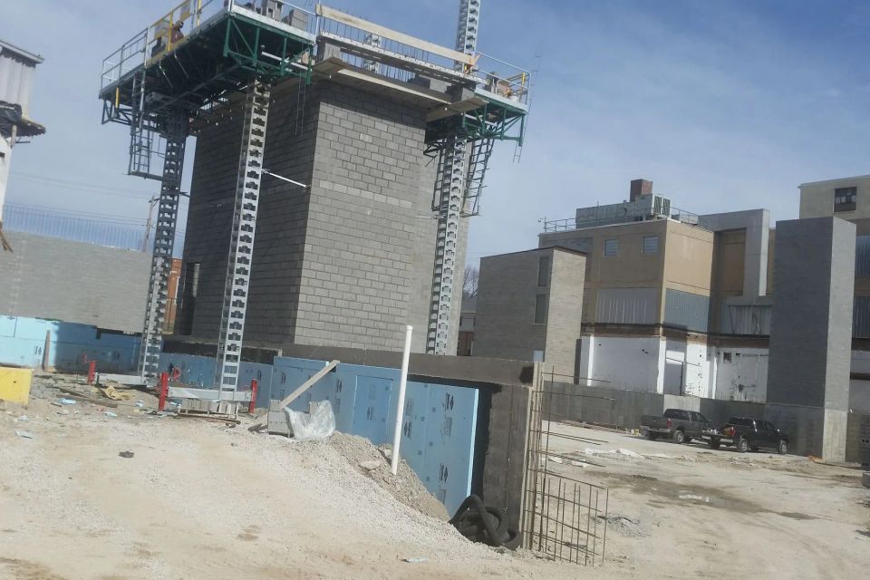 Masonry  elevator shaft