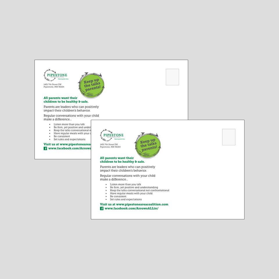 Pipestone area coaltion postcard 2