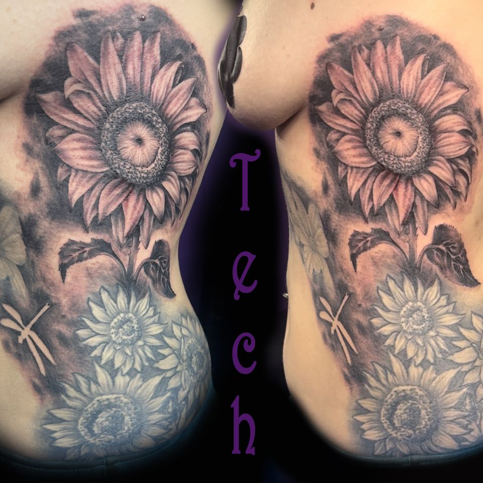 Tech sunflower field