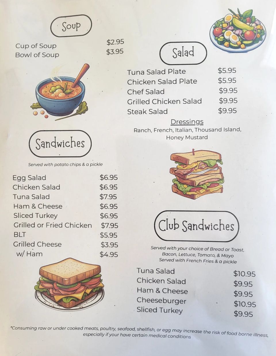 Route 74 Restaurant Menu Lunch