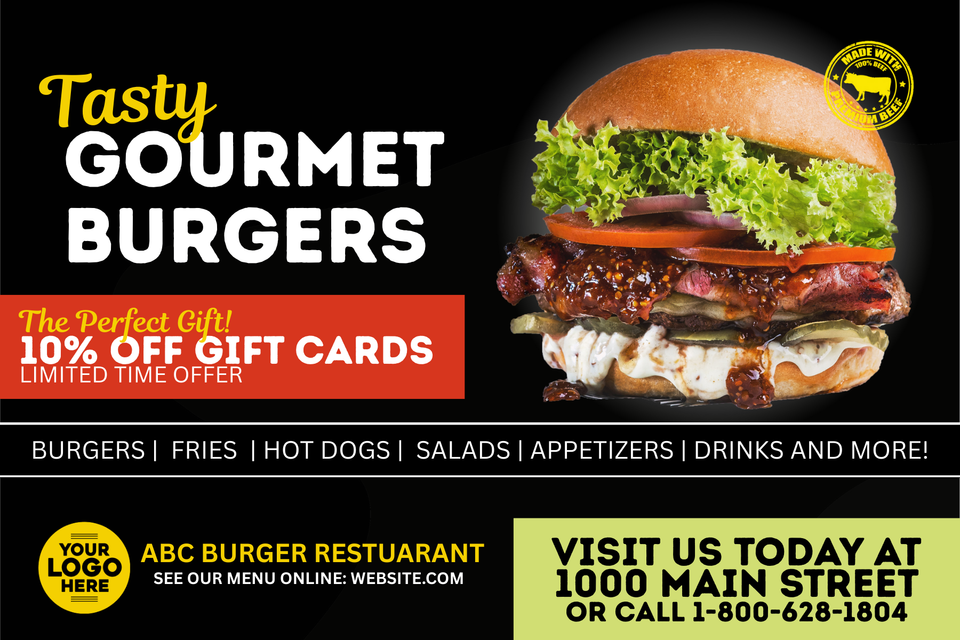 Restaurants  pizza  sushi  burgers  etc.  postcards